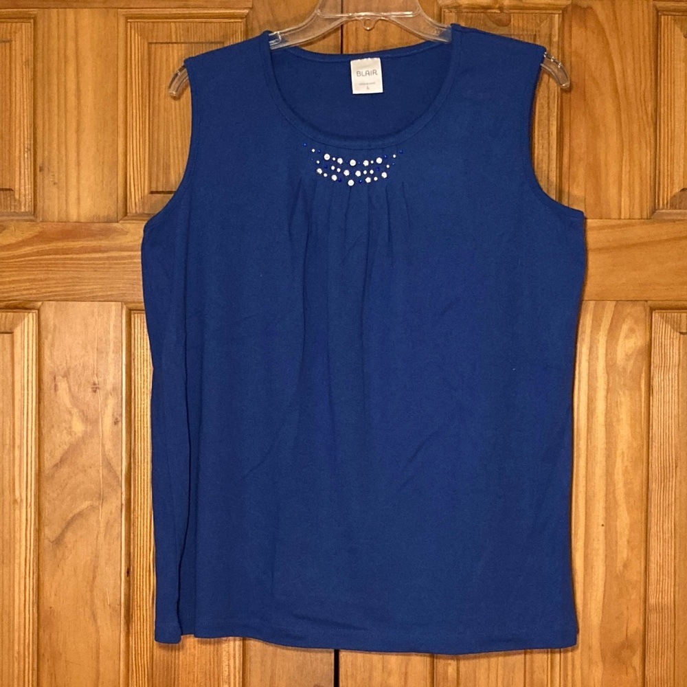 NWOT Blair Top Sleeveless Blouse Blue Size L Large
